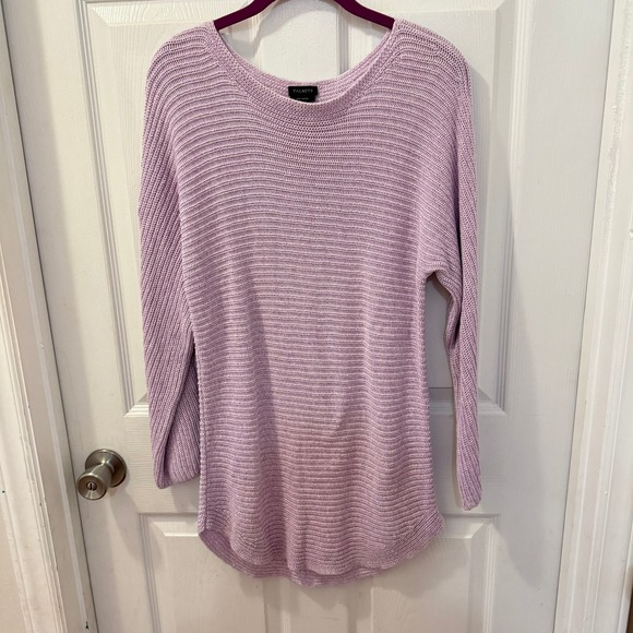 Talbots Sweaters - Talbots Womens Size L Lilac 100% Pima Cotton Knit Sweater Long Sleeve *flaw*